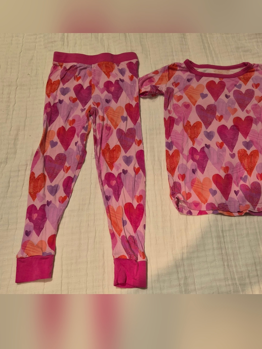 Little Sleepies Pink Heart-Print Kids Pajama Set